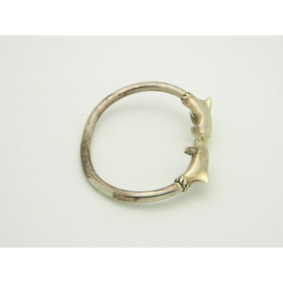 Kabana Signed KBN Sterling Silver Dolphin Wrap Bangle Tension Bracelet 17g - Picture 2 of 4